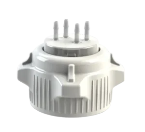 VersaCap 53 mm (53B) Bottle and Flask Caps, Open Cap with Tangle Free Hose Barb Adapter, Four 1/8 Inch Barbs for 1/8 Inch ID Tubing, 1/EA