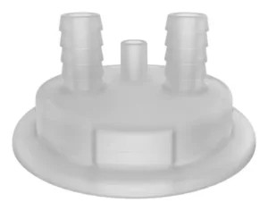 VersaCap 83 mm (83B) Carboy and Bottle Cap Adapter, Tangle Free Hose Barb Adapter, Two 1/2 Inch Barbs for 1/2 Inch ID Tubing, for use with VersaCap 83 mm Open Cap, 1/EA