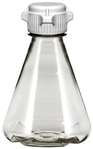 Flask 1 L, Sterile Plastic Erlenmeyer Flasks for Cell Culture and Fermentation, 1 L, Autoclavable Polycarbonate (PC), 53 mm (53B) VersaCap, Baffled Bottom, 6/PK