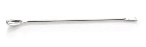 EZBio Stainless Steel Offset Spoon, 304 SS, Steel Handle, 180 mm, 5/PK