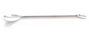 EZBio Stainless Steel Offset Spoon, 304 SS, Steel Handle, 300 mm, 5/PK