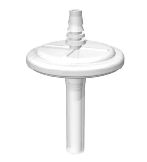 EZFlow® Vent Filter, 1.0 µm PTFE 50 mm PP Housing with 2.5" of 3/8’’ ID Silicone Tubing, Non-Sterile, 2/PK