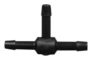 Polyethylene T-Type Barbed Tubing Connectors (Tee-Shaped), Three 1/8 Inch Barbs, 10/PK
