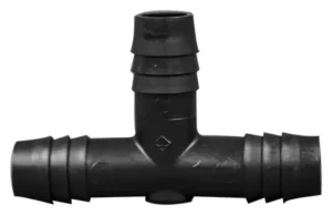 Polyethylene T-Type Barbed Tubing Connectors (Tee-Shaped), Three 1/2 Inch Barbs, 10/PK