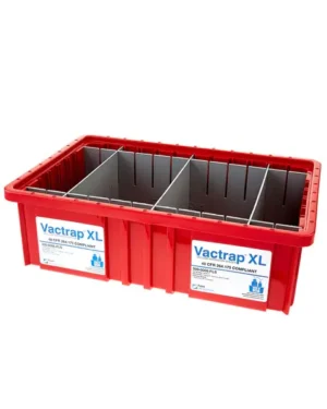 Vactrap XL™ Secondary Container Spill Basin, Safety Tray with Dividers, for use with VactrapXL™ Red 15in x 9in x 5.5in Vacuum Trap System or for General Lab Safety, Waste Storage, and Spill Containment, 1/EA