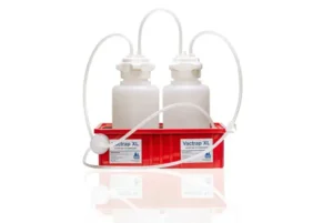 Vactrap™ Round XL, 4L + 4L, PP, RED BIN, 1/4" ID TUBING, 1/EA