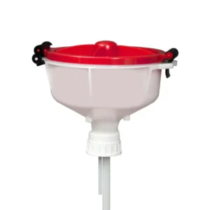EZwaste® 8" Safety Funnel, HDPE, Red Lid, VersaCap 53B, 1/EA