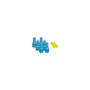 EZwaste® HPLC Solvent Waste System, Replacement Fittings, 1/8 Inch OD Tube Fittings, Blue Nut with Yellow Ferrule, 1/4-28 Thread, 6/PK