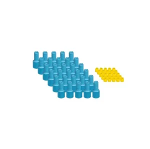 EZwaste® HPLC Solvent Waste System, Replacement Fittings, 1/8 Inch OD Tube Fittings, Blue Nut with Yellow Ferrule, 1/4-28 Thread, 30/PK