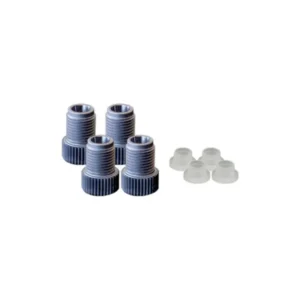 EZwaste® HPLC Solvent Waste System, Replacement Fittings, 1/4 Inch OD Tube Fittings, Blue Nut with Yellow Ferrule, 1/4-28 Thread, 4/PK