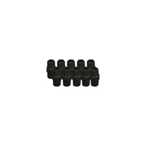 EZwaste® HPLC Solvent Waste System, Replacement Fittings, Carbon Filter Port Fittings, Black Straight Threaded Union Fitting, 1/4 Inch MNPT Thread, 10/PK