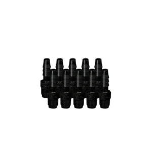 EZwaste® HPLC Solvent Waste System, Replacement Fittings, 1/4 Inch Hose Barb Fittings for 1/4 Inch ID Tubing, Black Fitting, 1/8 Inch MNPT Thread, 10/PK