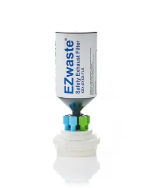 EZWaste® HPLC VersaCap®GL45 Solvent Waste System, Cap-Only W/ Exhaust Filter, Four (4x) Ports OD Tubing-3.2mm (1/8") or 1.6 mm (1/16"), Two (2x) Ports OD Tubing 6.4 mm (1/4"), 1/EA