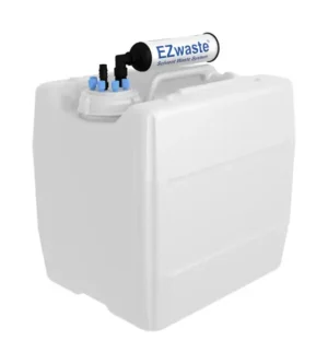 EZwaste® HPLC Solvent Waste System, 13.5 L (3.5 Gal) UN/DOT-Rated Disposable Container, 70 mm VersaCap w/ Six (6x) Ports for 1/8 Inch O.D. Tubing, One (1x) HB & Filter, 1/EA