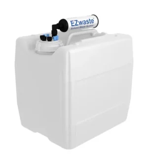 EZwaste® HPLC Solvent Waste System, 13.5 L (3.5 Gal) UN/DOT-Rated Disposable Container, 70 mm VersaCap w/ Four (4x) Ports for 1/8 Inch O.D. Tubing, Three (3x) 1/4 inch O.D. Tubing & Filter, 1/EA