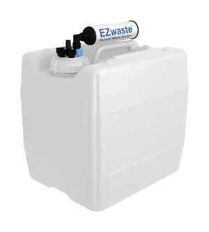 EZwaste® HPLC Solvent Waste System, 13.5 L (3.5 Gal) UN/DOT-Rated Disposable Container, 70 mm VersaCap w/ Four (4x) Ports for 1/8 Inch O.D. Tubing; Three (3x) Ports for 1/4 Inch O.D. Tubing; One (1x) Hose Barb Port for 1/4 or 3/8 Inch I.D. Tubing, 1/EA