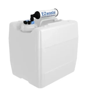 EZwaste® HPLC Solvent Waste System, 13.5 L (3.5 Gal) UN/DOT-Rated Disposable Container, 70 mm VersaCap w/ Four (4x) Ports for 1/8 Inch O.D. Tubing; Four (4x) Ports for 1/4 Inch O.D. Tubing; & Filter, 1/EA