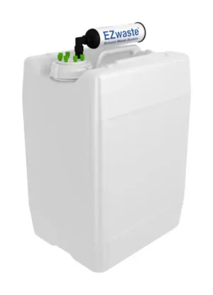 EZwaste® HPLC Solvent Waste System, 20 L (5 Gal) UN/DOT-Rated Disposable Container, 70 mm VersaCap with Six (6x) Ports for 1/16 Inch O.D. & Filter, 1/EA