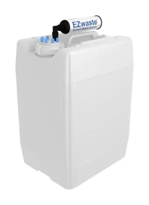 EZwaste® HPLC Solvent Waste System, 20 L (5 Gal) UN/DOT-Rated Disposable Container, 70 mm VersaCap with Six (6x) Ports for 1/8 Inch O.D. Tubing; & Filter, 1/EA