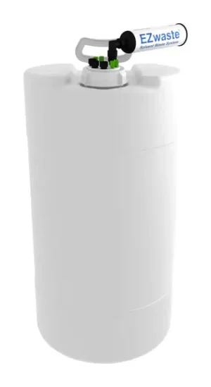 EZwaste® XL System, UN/DOT, 60 L, HDPE, S-70 Cap, 4x 1/16", 3x 1/4" OD Tubing & Filter, 1/EA