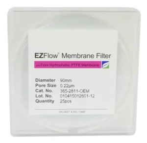 EZFlow® PTFE Hydrophobic Membrane Filters, 0.22 µm, 90 mm Diameter Filter Discs, 25/PK