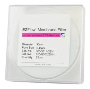 EZFlow® PTFE Hydrophobic Membrane Filters, 0.45 µm, 90 mm Diameter Filter Discs, 25/PK
