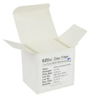 EZBio® Gridded Sterile Mixed Cellulose Ester (MCE) 47mm Membrane Filters, 0.45 µm, White, 100/PK