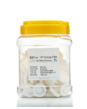 EZFlow®  Non-Sterile Glass Fiber(GF) for Prefiltration Polyethersulfone (PES) High Particulate Syringe Filter, 0.22 µm, 25 mm, 100/PK