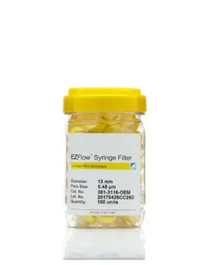 EZFlow® Non-Sterile Polyethersulfone (PES) Syringe Filters, 0.45 µm Pore Size Membrane for Prefiltration and Sample Prep, 13 mm, 100/PK