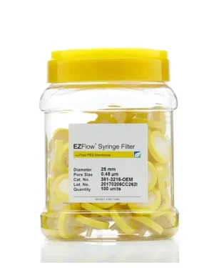 EZFlow® Non-Sterile Polyethersulfone (PES) Syringe Filters, 0.45 µm Pore Size Membrane for Prefiltration and Sample Prep, 25 mm, 100/PK