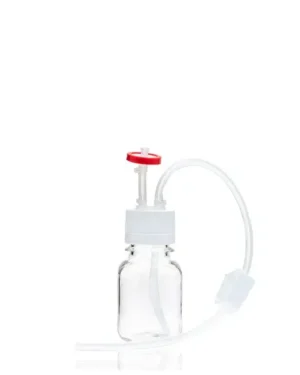 EZBio® Single Use Media Bottle Assembly, 125 mL Sterilized PETG Bottles for Aseptic Sampling and Sterile Storage, 38-430 mm VersaCap with Vent and Dip Tube, 10/CS