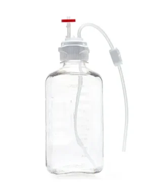 EZBio® Single Use Media Bottle Assembly, 2000 mL (2 L) Sterilized Polycarbonate (PC) Bottles for Aseptic Sampling and Sterile Storage, 53 mm (53B) VersaCap with Vent and Dip Tube, 10/CS