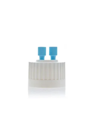 ChromCap™ 100 HPLC Cap Assy, 38-430, Adapter w Vent Hole, Two (2x) Ports3.2mm (1/8") or 1.6 mm (1/16"), OD Tubing, 1/EA