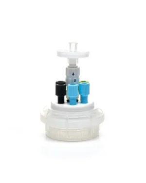 ChromCap™ 300 Universal HPLC Solvent Reservoir VersaCap® GL45 System with Class VI PTFE Adapter & Safety Air Inlet Valve, Cap-Only, Six (6x) Ports 3.2 mm (1/8") or 1.6 mm (1/16") OD Tubing , 1/EA