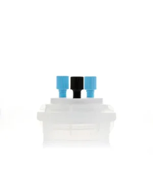 ChromCap™ 100 HPLC Cap Assy, GL45, Adapter w Vent Hole, Three (3x) Ports3.2mm (1/8") or 1.6 mm (1/16"), OD Tubing, 1/EA