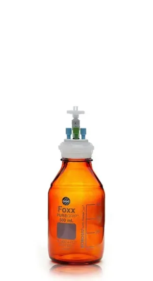 ChromCap™ 300 HPLC Solvent Reservoir System with VersaCap® GL45 and 500 mL Amber Glass Reagent Bottle, Class VI PTFE Adapter & Safety Air Inlet Valve, Three (3x) Ports- OD Tubing 3.2mm (1/8") or 1.6 mm (1/16"), 1/EA