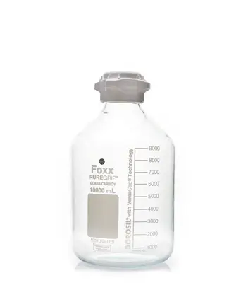 PUREGRIP® Rhino Safety Coated Glass Carboy, Clear, 10L, with 83B VersaCap