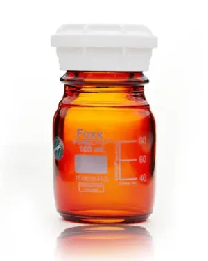 PUREGRIP® Rhino Safety Coated Glass Bottles, Amber, 100mL, with GL45 VersaCap