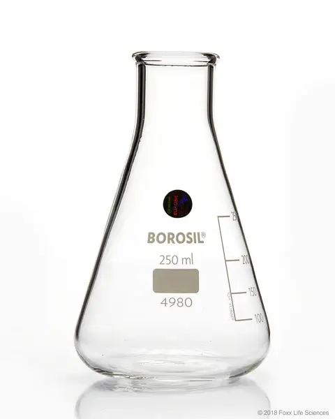 Borosil® Narrow Mouth Glass Erlenmeyer Flasks, 250 mL, 40/CS