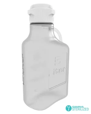 EZBio® 5 L (1 Gal) Gamma Sterilized Double Bagged Autoclavable Polycarbonate (PC) Space Saving Carboy with 83 mm (83B) VersaCap® and 6.9L Max Capacity, Large Pinched Handles, 1/EA