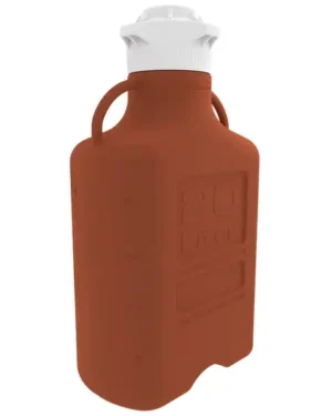 EZBio® Carboy, Amber HDPE, 20 L, No Spigot, VersaCap® 120 mm, Double Bagged, Non Sterile, 1/EA