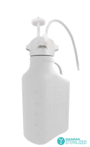 EZBio® Single Use Carboy Assembly, 5 L (1 Gal) Gamma Sterilized Polypropylene (PP) Carboy for Aseptic Transfer and Sterile Storage with VersaCap 83B (83 mm), Vent and 1/4 in ID TPE Dip Tube, 1/EA