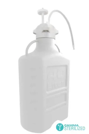 EZBio® Single Use Carboy Assembly, 40 L (10 Gal) Gamma Sterilized Polypropylene (PP) Carboy for Aseptic Transfer and Sterile Storage with VersaCap 120 mm, Vent and 1/4 in ID TPE Dip Tube, 1/EA