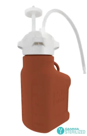 EZBio® Single Use Carboy Assembly, 2.5 L (0.5 Gal) Gamma Sterilized Light Blocking Amber HDPE Carboy for Aseptic Transfer and Sterile Storage with VersaCap 83B (83 mm), Vent and 1/4 in ID TPE Dip Tube, 1/EA