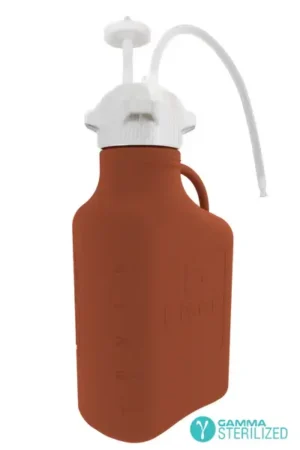 EZBio® Single Use Carboy Assembly, 5 L (1 Gal) Gamma Sterilized Light Blocking Amber HDPE Carboy for Aseptic Transfer and Sterile Storage with VersaCap 83B (83 mm), Vent and 1/4 in ID TPE Dip Tube, 1/EA