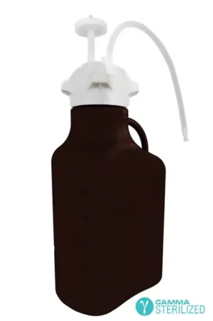 EZBio® Single Use Carboy Assembly, 5 L (1Gal) Gamma Sterilized Light Blocking Dark Amber Polypropylene(PP) Carboy for Aseptic Transfer and Sterile Storage with VersaCap 83B , Vent and 1/4 in ID TPE Dip Tube, 1/EA