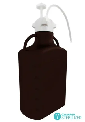 EZBio® Single Use Carboy Assembly, 10 L (2.5 Gal) Gamma Sterilized Light Blocking Dark Amber Polypropylene(PP) Carboy for Aseptic Transfer and Sterile Storage with VersaCap 83B Vent and 1/4 in ID TPE Dip Tube, 1/EA