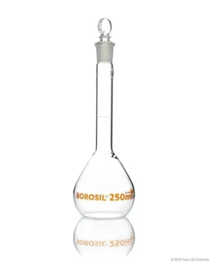 Borosil® Volumetric Flask Class A with Interchangeable PP Stopper (19/26), Individual Certificate, 500 mL, 10/CS 