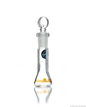 Borosil® Wide Mouth Class A Volumetric Flasks with Interchangeable Solid Glass  Pennyhead Stopper (10/19), Batch Certificate, 10 mL, 5/CS