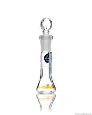 Borosil® Wide Mouth Class A Volumetric Flasks with Interchangeable Solid Glass  Pennyhead Stopper (10/19), Individual Certificate, 10 mL, 5/CS